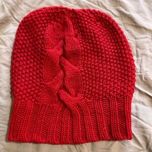 Red Urban Outiftters knit hat